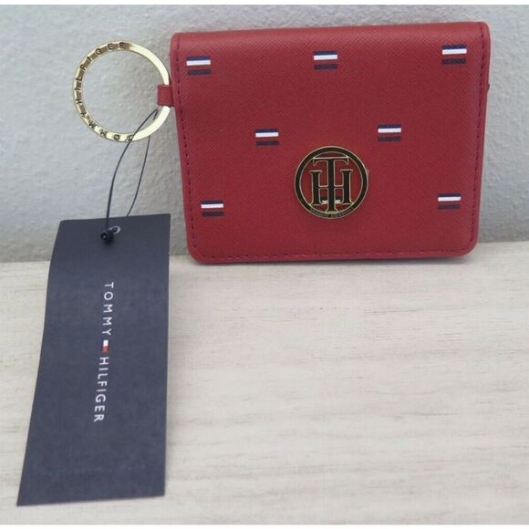 Tommy Hilfiger 69J5890 Multi Signature Logo ID/Credit Card Holder w/Keyring $68+ - Picture 1 of 3